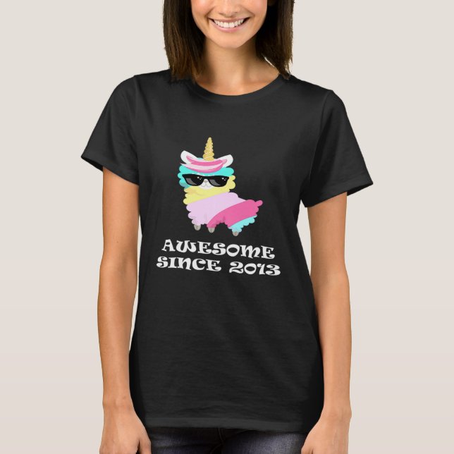 Camiseta Llama unicornio asombroso desde el quinto cumpleañ (Anverso)