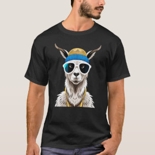 Camiseta Llama Vibes: Permanece Guay y gafas de sol llama-t