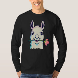 Camiseta Llama Y Flor Alpaca Llamas Niños Chicas