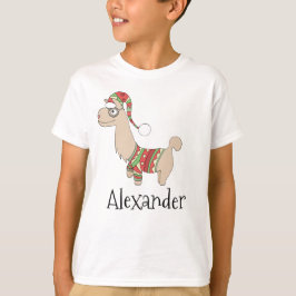 Camiseta Llama y nombre a Navidades aburridos de niños