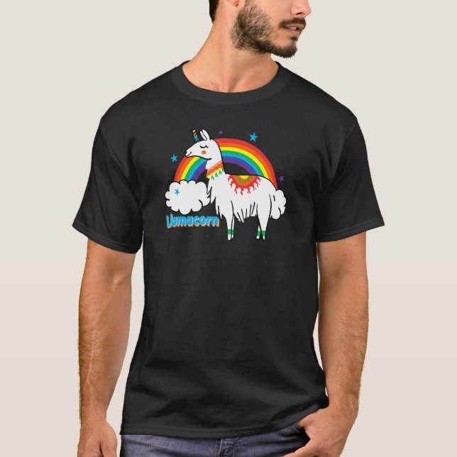 Camiseta Llamacora Animal arcoiris para hombres mujer Llama (Anverso)