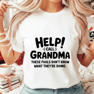 Camiseta Llamada de Ayuda Divertida a la Abuela Regalo para