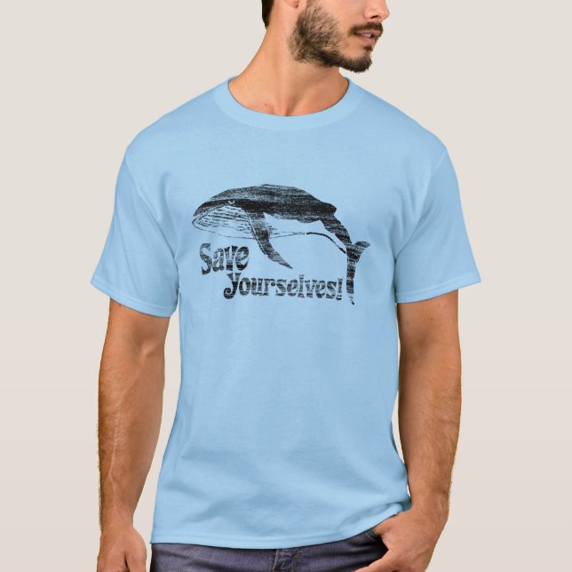 Camiseta Llamada de ballena: ¡Sálvate! (Anverso)