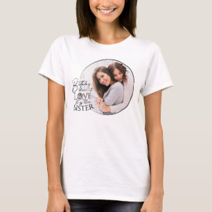 Camiseta Llamada de cumpleaños minimalista para hermana con