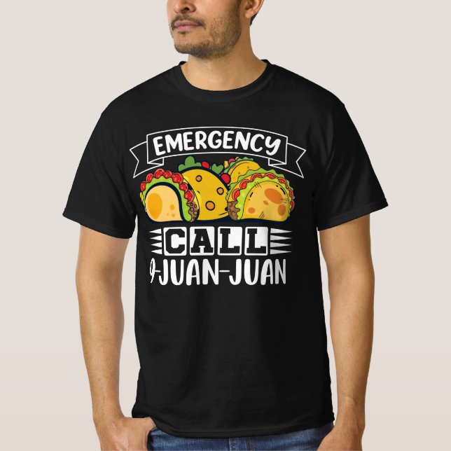 Camiseta Llamada de emergencia contra el taco 9 Juan Tacos  (Anverso)