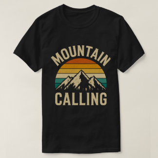 Camiseta Llamada de la Montaña Retro Vintage Atardecer Send