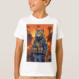 Camiseta Llamada de servicio estilo gato niños Fansión