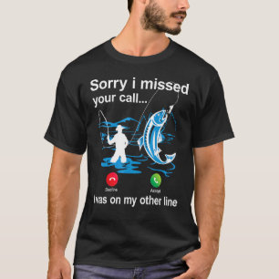 Camiseta Llamada de teléfono de pesca con línea de pesca P