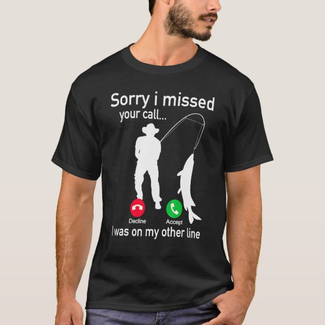 Camiseta Llamada de teléfono de pesca con línea de pesca  P (Anverso)