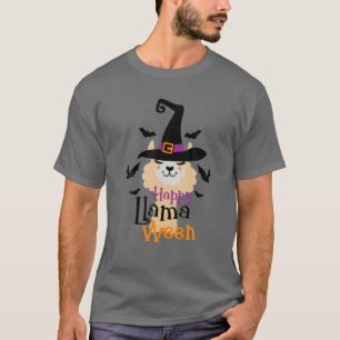 Camiseta Llamada feliz entre divertidas figuras de Hallowee