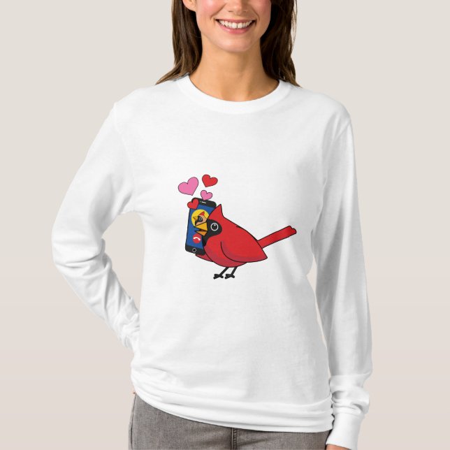 Camiseta Llamadas Cardinal Bird Love Mating (Anverso)