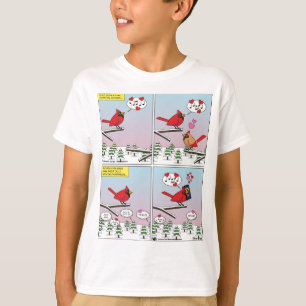 Camiseta Llamadas de apareamiento de aves modernas en cómic