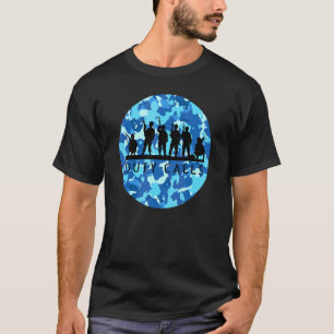 Camiseta Llamadas de deber figuras de soldados de camuflaje