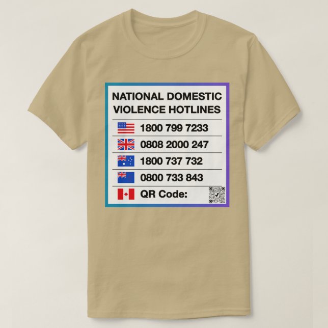 Camiseta Llamadas directas nacionales sobre la violencia do (Diseño del anverso)