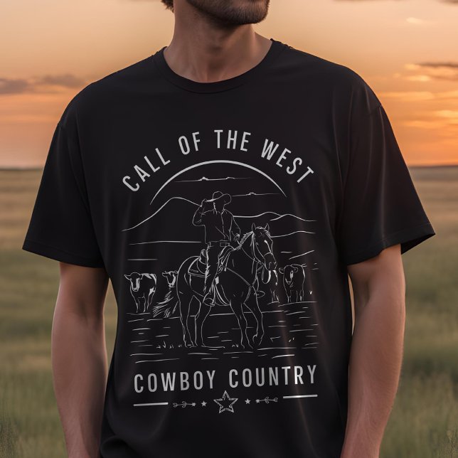 Camiseta Llamado del Vaquero Minimalista Occidental (Subido por el creador)