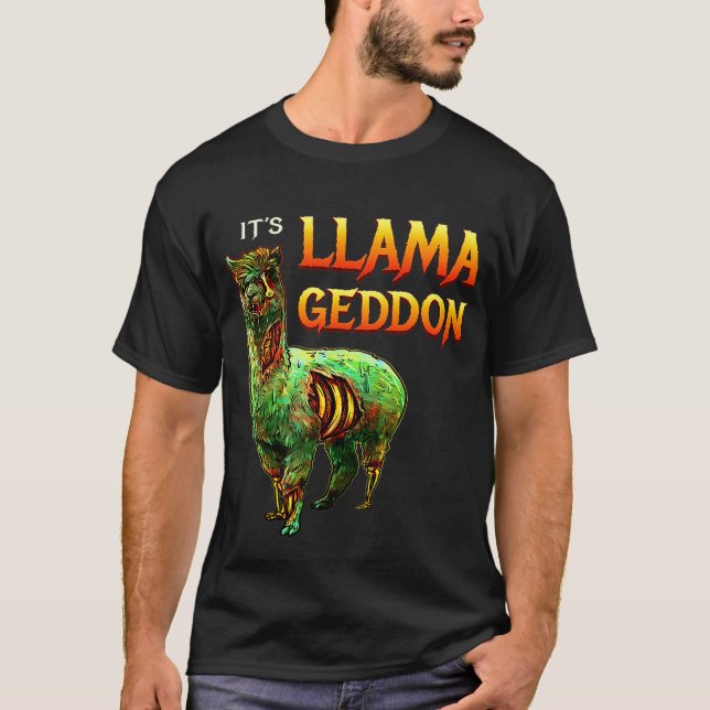 Camiseta Llamageddon Halloween Llama Zombie Scary Graph (Anverso)