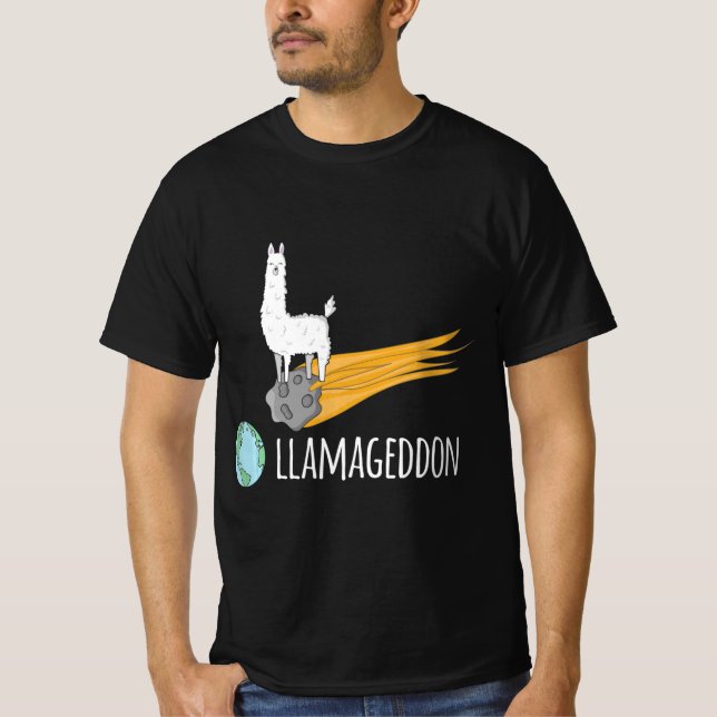 Camiseta Llamageddon Llama Armageddon Pun. (Anverso)