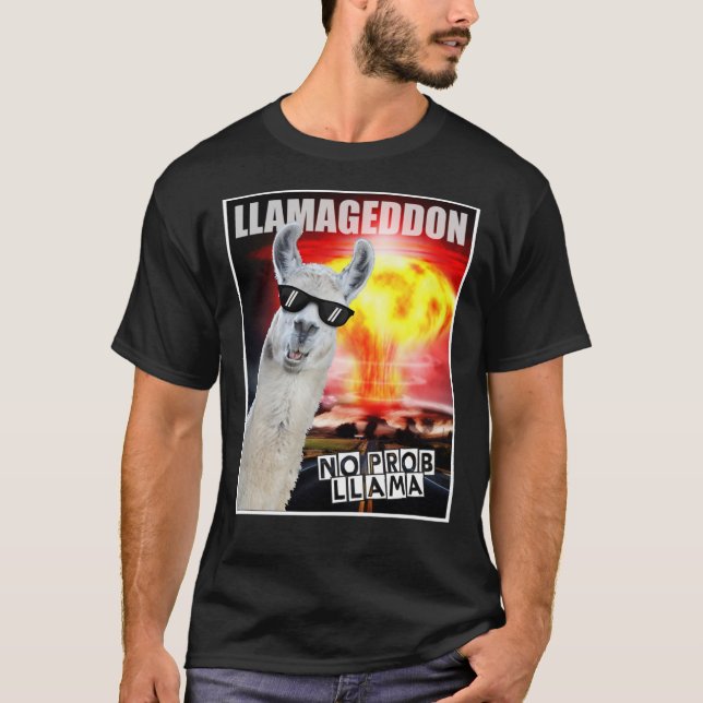 Camiseta Llamageddon - no hay problema - Graciosa Llama Cla (Anverso)
