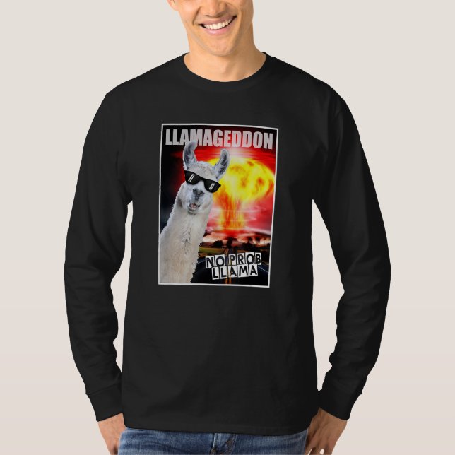 Camiseta Llamageddon No Probllama Cute Gráfico (Anverso)