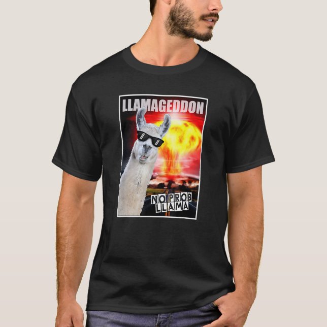 Camiseta Llamageddon No Probllama Cute Gráfico (Anverso)