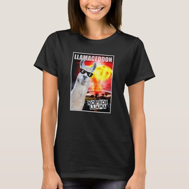 Camiseta Llamageddon No Probllama Cute Gráfico (Anverso)