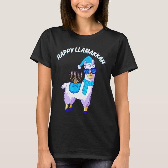 Camiseta Llamakkah Hanukkah Llama Chanukah Alpaca (Anverso)
