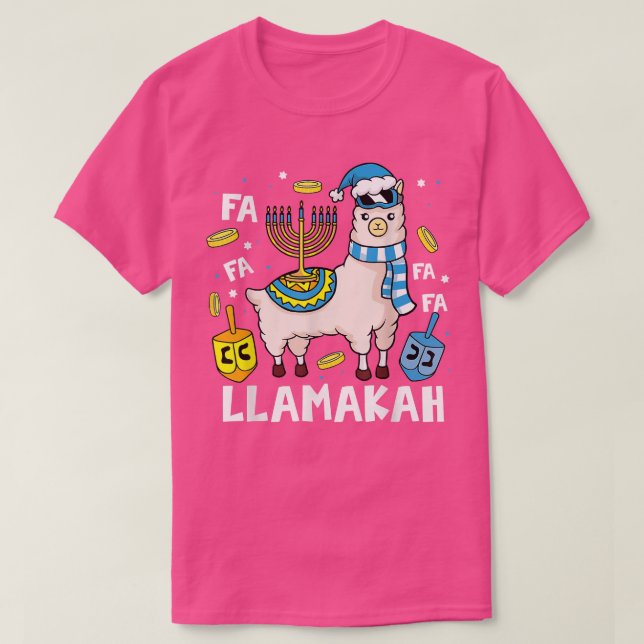 Camiseta Llamakkah Happy Hanukkah Jewish Christmas LLama Lo (Diseño del anverso)