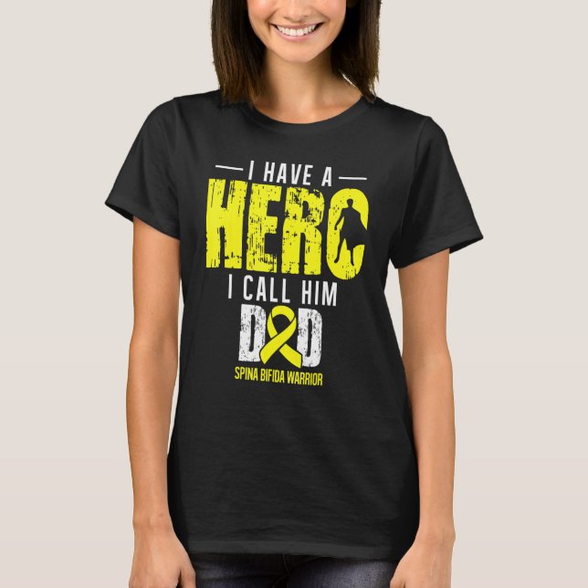 Camiseta Llámalo papá Spina Bifida Awareness Supporter Ribb (Anverso)