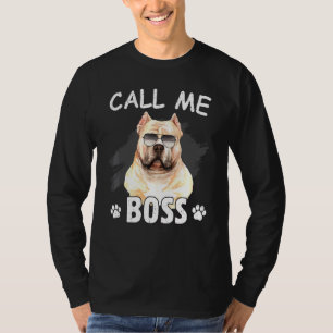 Camiseta Llámame Boss American Bully Dog Rama