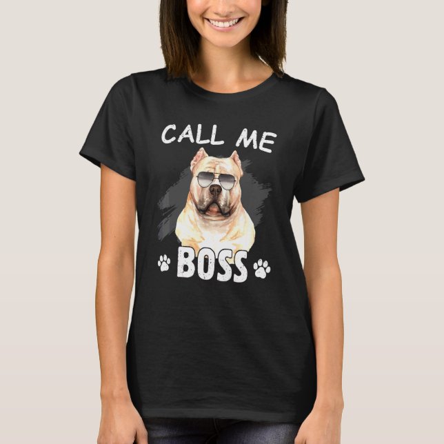 Camiseta Llámame Boss American Bully Dog Rama (Anverso)