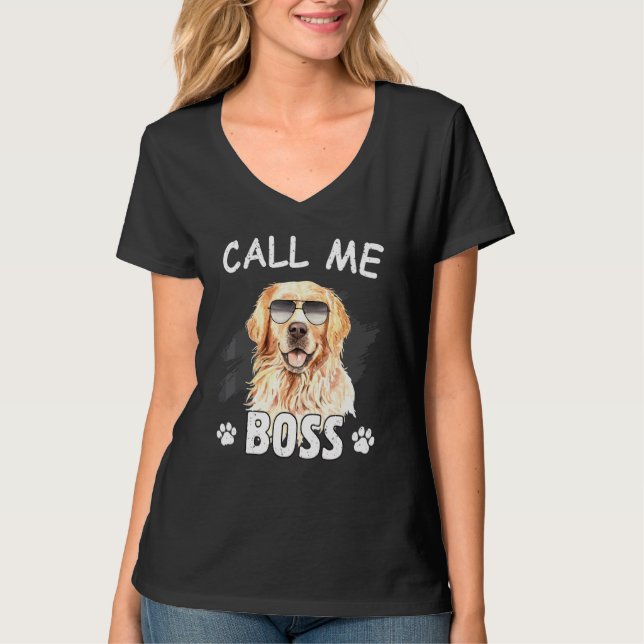 Camiseta Llámame Boss Golden Retriever Dog Raza (Anverso)