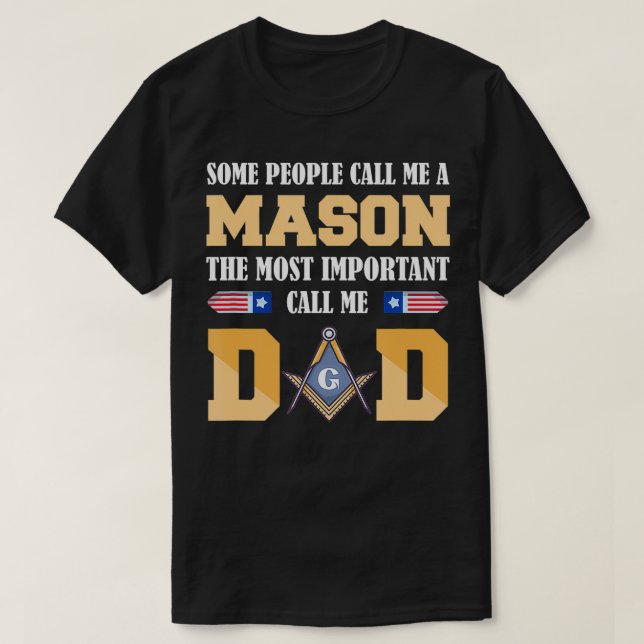 Camiseta Llámame papá Masonic Dad Day Gige Freemason (Diseño del anverso)