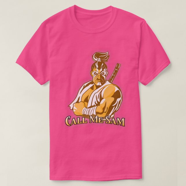Camiseta Llámame Sam Funny Guay Japón Samurai Warr (Diseño del anverso)