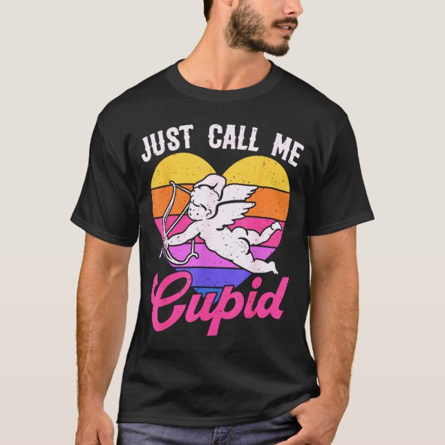 Camiseta Llámame simplemente Cupido San Valentín Cute Arrow (Anverso)