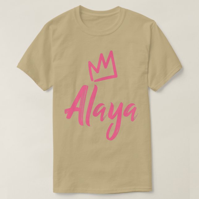 Camiseta Llaman a Alaya la Corona QueenPink y nombre de muj (Diseño del anverso)