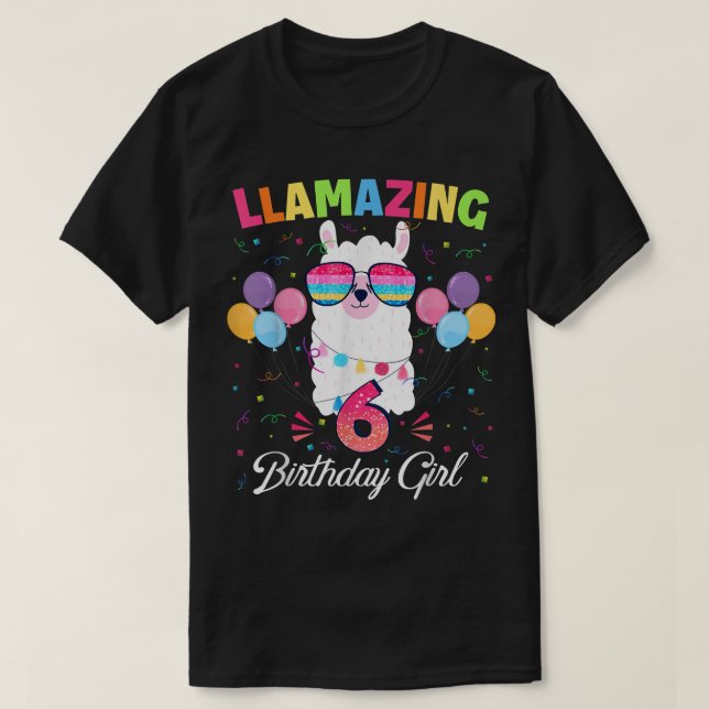 Camiseta Llaman a Chica de cumpleaños de 6 años 6ta llamada (Diseño del anverso)