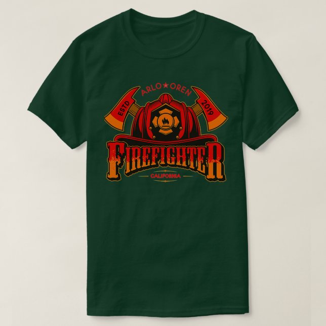 Camiseta Llaman Al Niño Personalizado Gorra De Bomberos Ax (Diseño del anverso)
