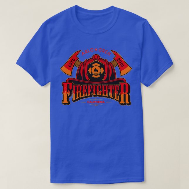 Camiseta Llaman Al Niño Personalizado Gorra De Bomberos Ax (Diseño del anverso)