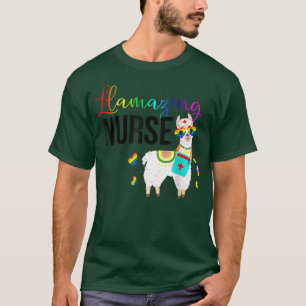 Camiseta Llamando a enfermera Cute Llama gafas de sol asomb