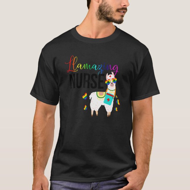 Camiseta Llamando a enfermera Cute Llama Gafas de Sol Asomb (Anverso)