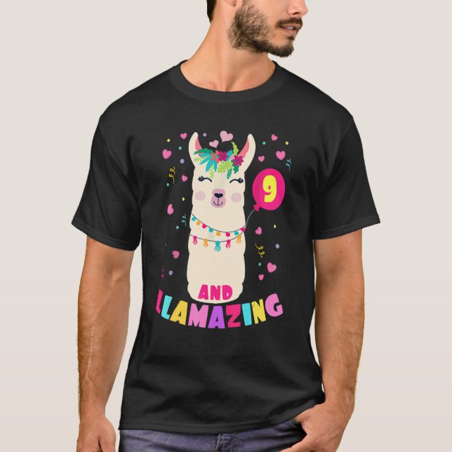 Camiseta Llamando a un Chica de 9 años, cumpleaños, cute ll (Anverso)