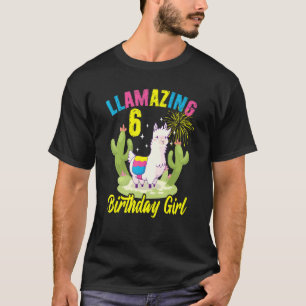 Camiseta Llamando al Chica de cumpleaños 6 Llama Lover