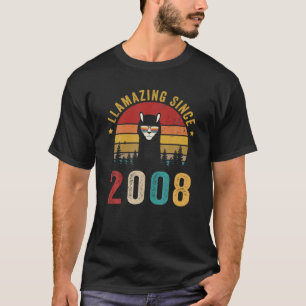 Camiseta Llamando desde 2008 Llama usando funn gafas de sol