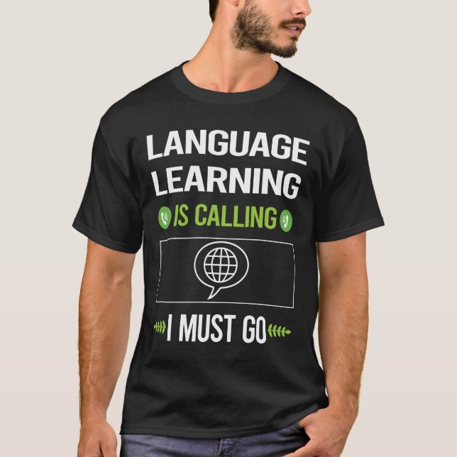 Camiseta Llamar al aprendizaje de idiomas (Anverso)