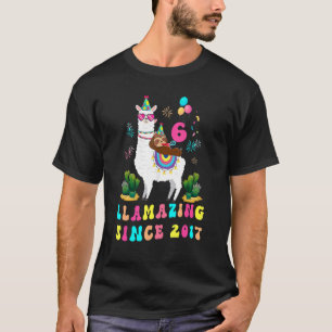 Camiseta Llamar desde 2017 Llama 6to cumpleaños hace 6 años