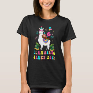 Camiseta Llamar desde 2017 Llama 6to cumpleaños hace 6 años