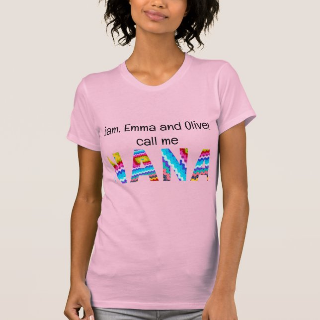Camiseta Llamarme Nana Crochet Letters Child Names (Anverso)