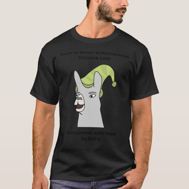 Camiseta Llamas con Gorras - &quot;Eso es lo que perdona  (Anverso)