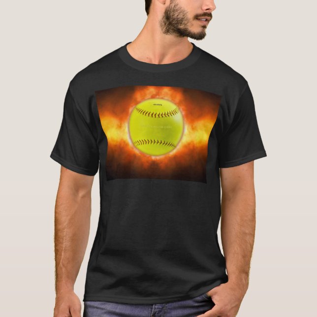 Camiseta Llamas de baloncesto de softball amarillo de Slipp (Anverso)