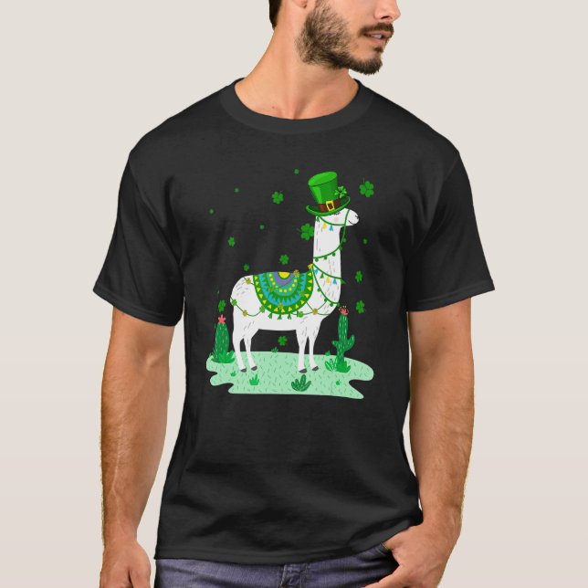 Camiseta Llamas Leprechaun Llama Día de San Patricio (Anverso)